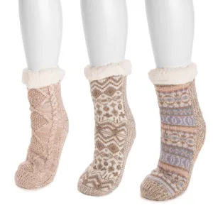 Women's 3 Pair Pack Pieced Cabin Socks