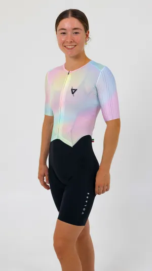 Womens Aero Sleeved Tri Suit Pastel Fade