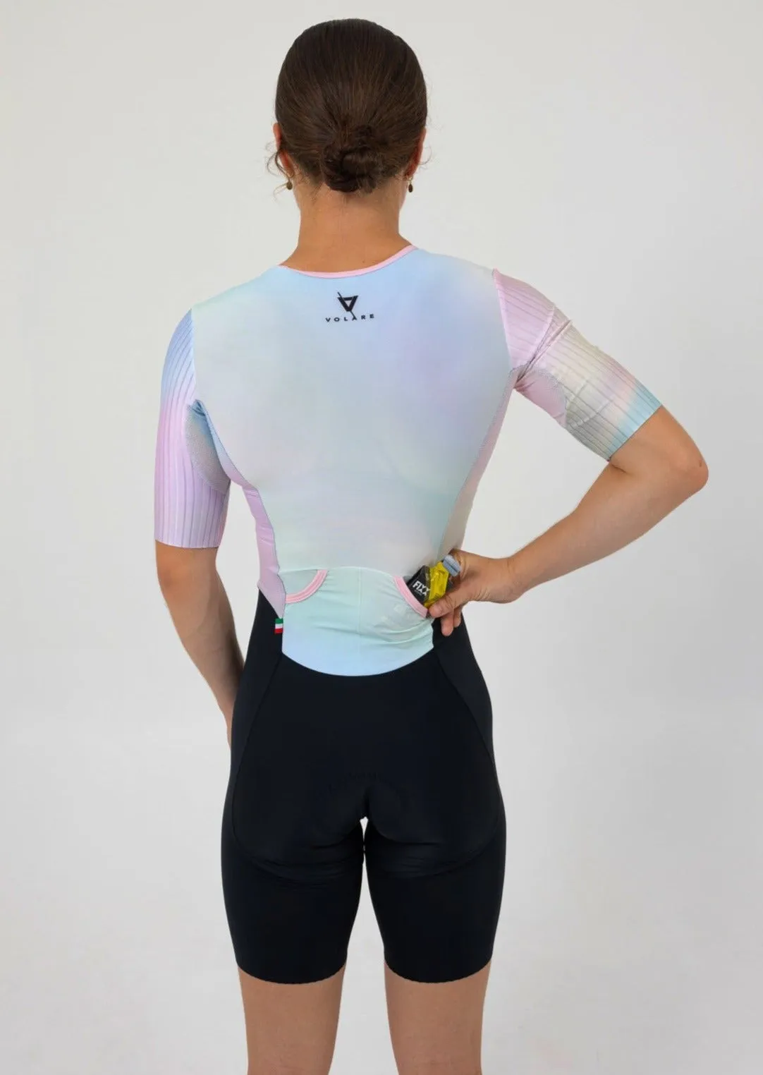 Womens Aero Sleeved Tri Suit Pastel Fade