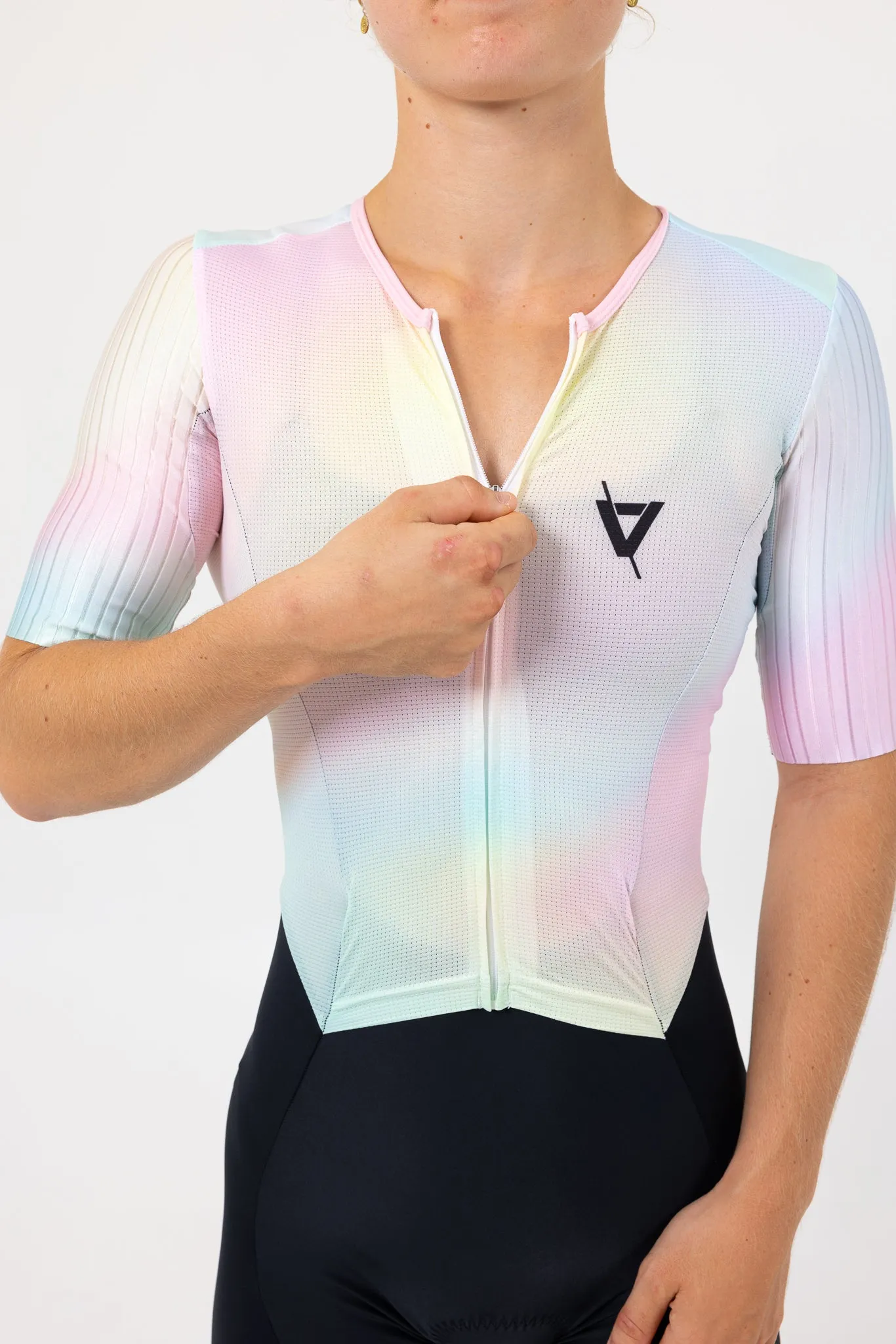 Womens Aero Sleeved Tri Suit Pastel Fade