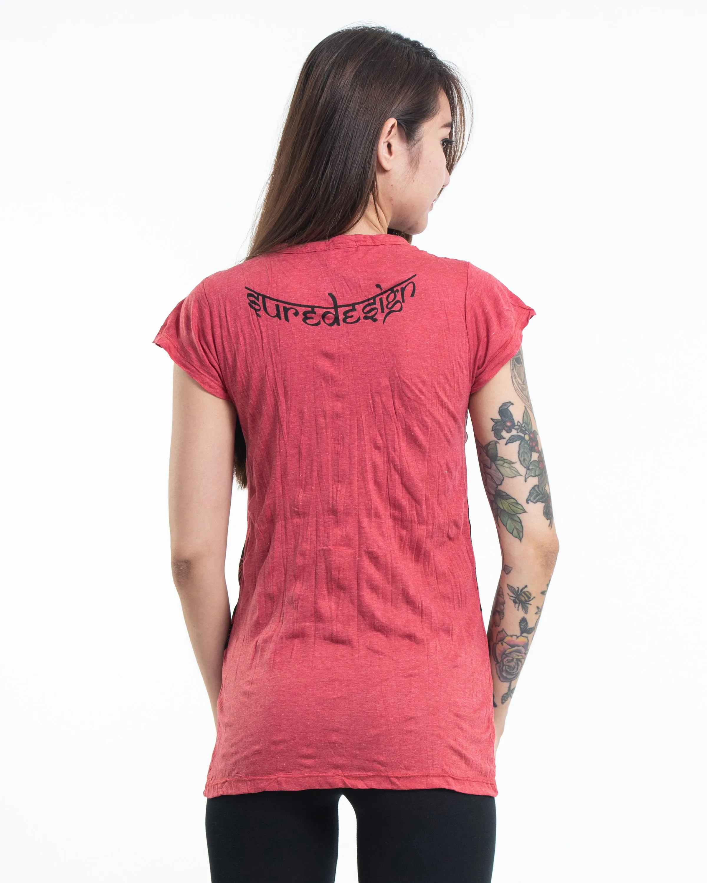 Womens All Seeing Owl T-Shirt in Red