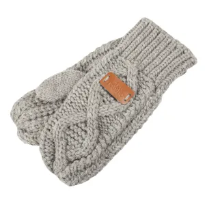 Women's Aran Traditions Cable Mitts  Silver