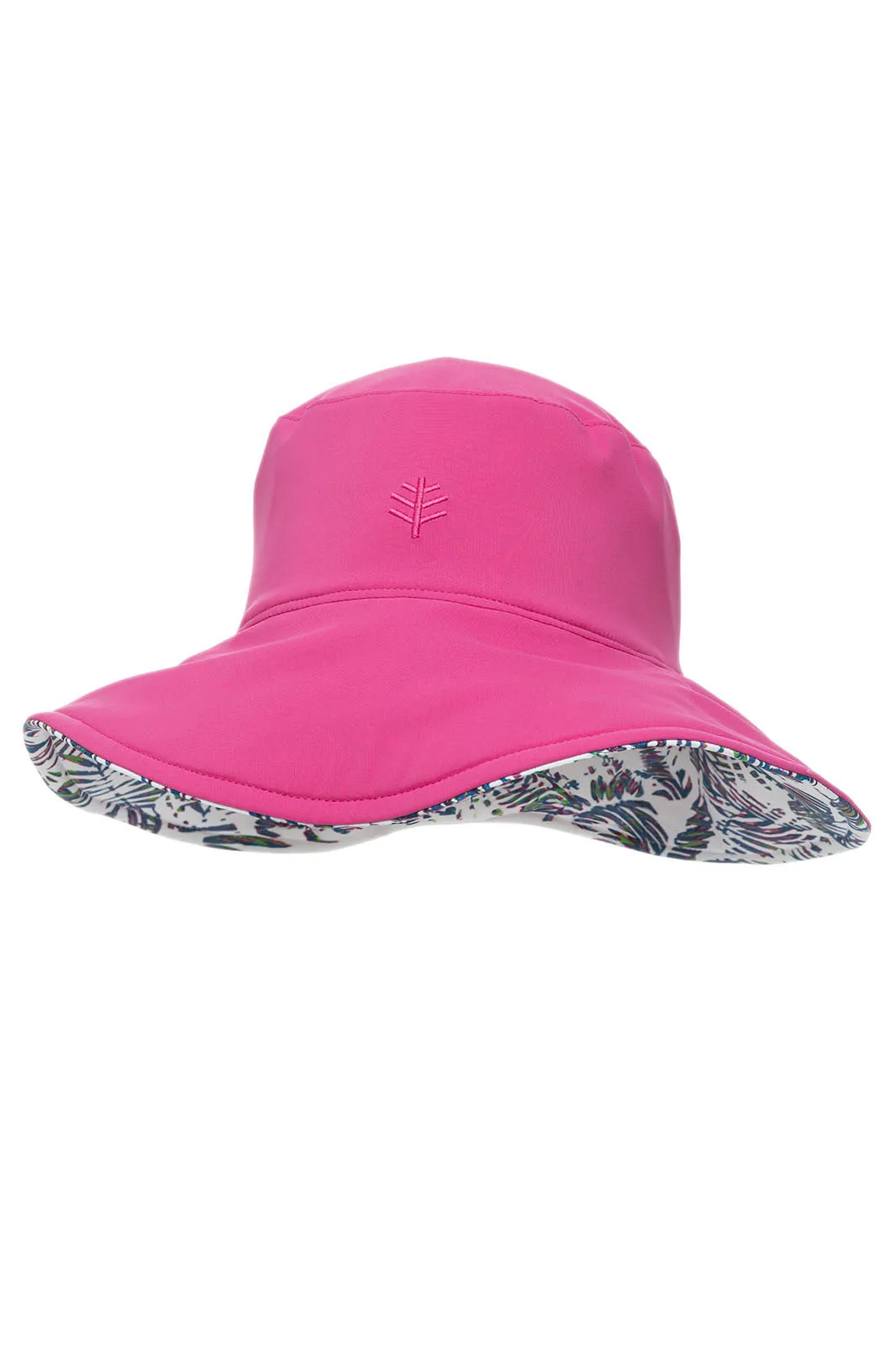 Women's Ariel Reversible Pool Hat  |  Magnolia Pink Beach Leaves