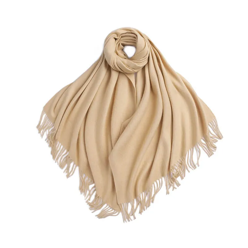 Women's Autumn And Winter Long Plus Fleece Scarf Air Conditioning Warm Tassel Shawl Thick Wool Scarf