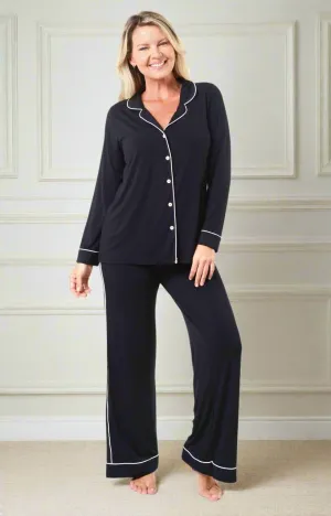 Women's Bamboo Pajamas Set - Long Sleeve Top and Pants