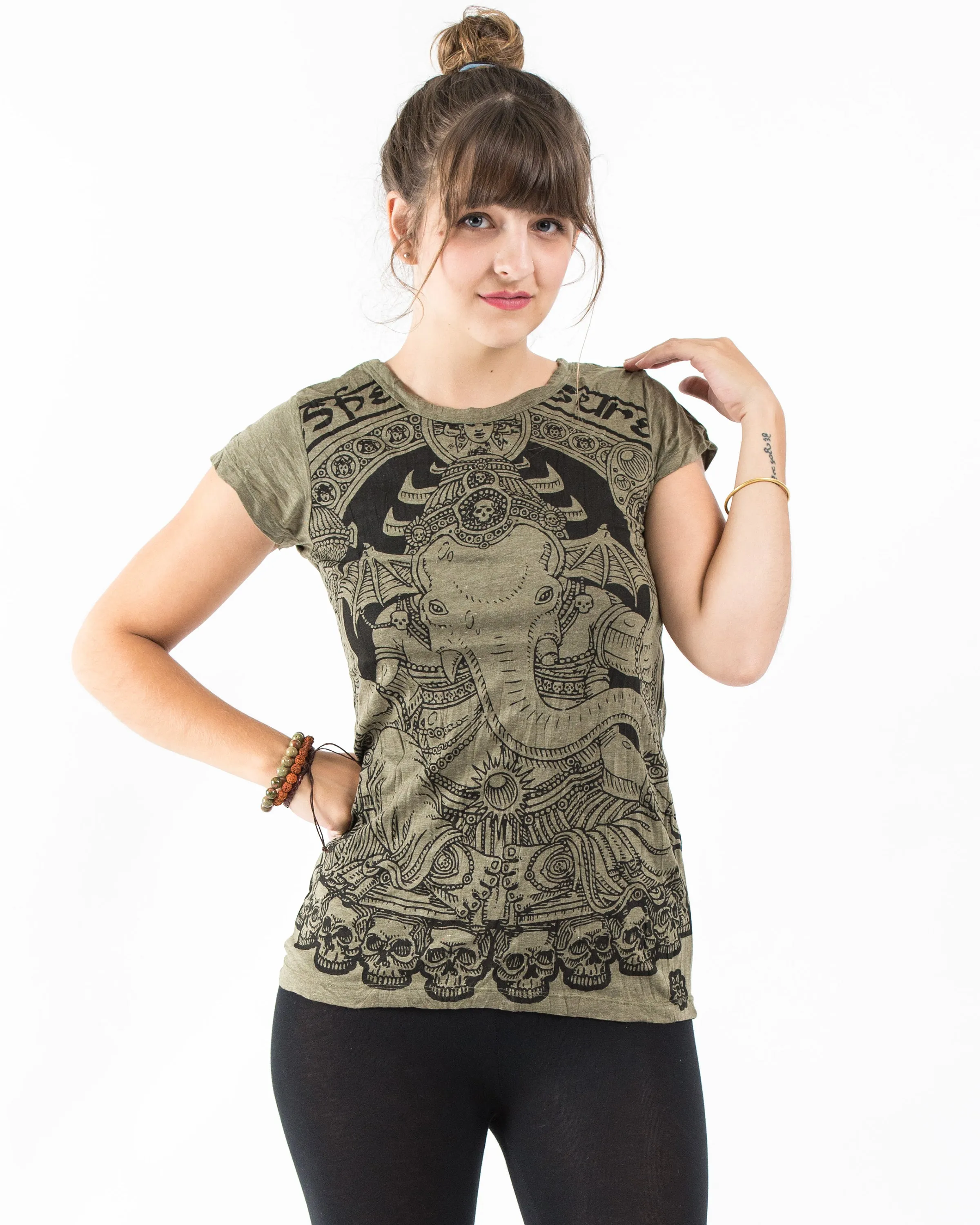 Womens Batman Ganesh T-Shirt in Green