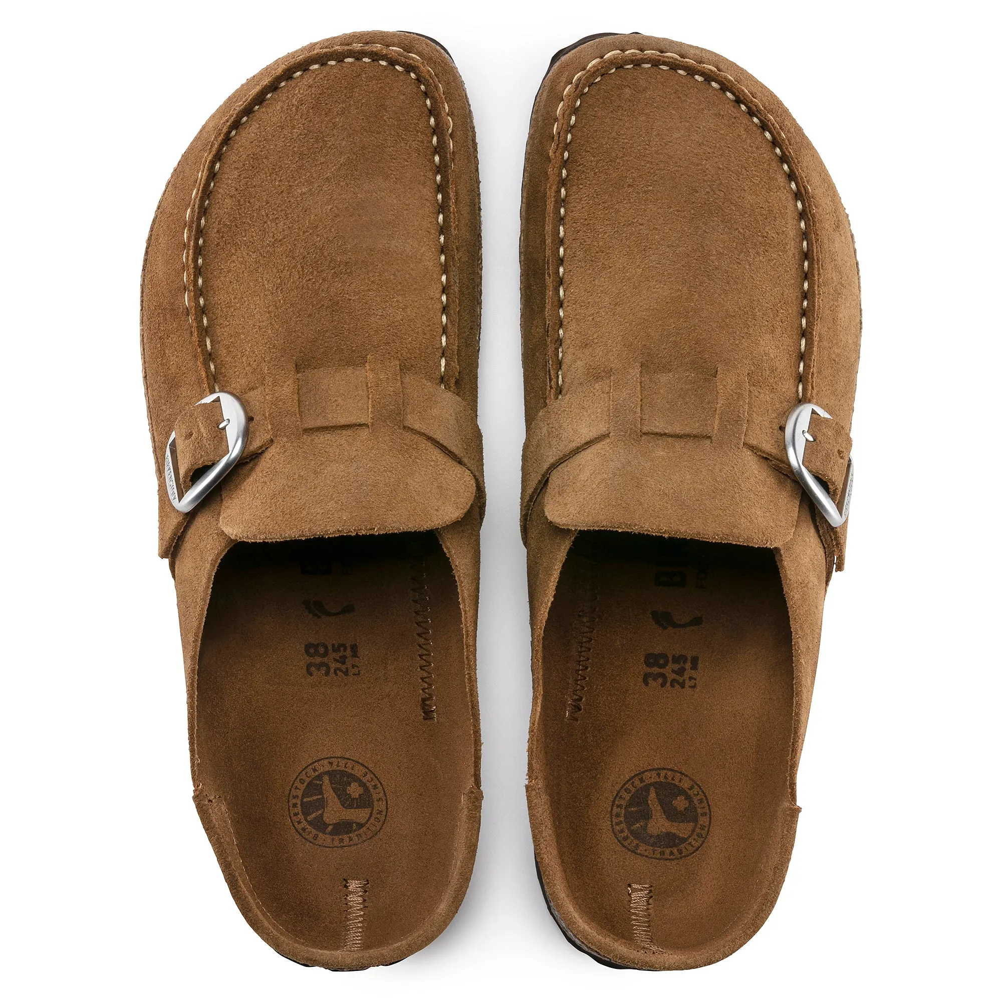 Women's Birkenstock Buckley Suede Leather Color: Tea