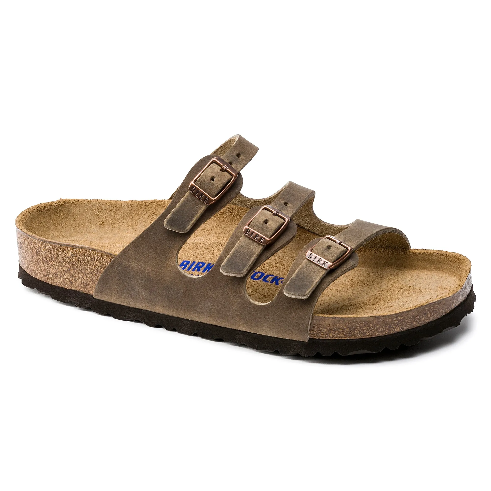 Women's Birkenstock Florida Soft Footbed Oiled Leather Color: Tobacco Brown