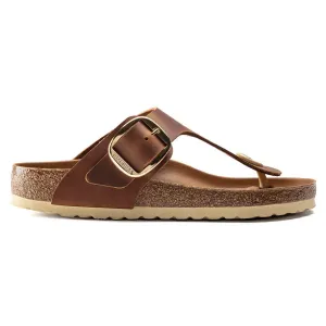 WOMEN'S BIRKENSTOCK GIZEH BIG BUCKLE SANDAL | COGNAC OILED LEATHER