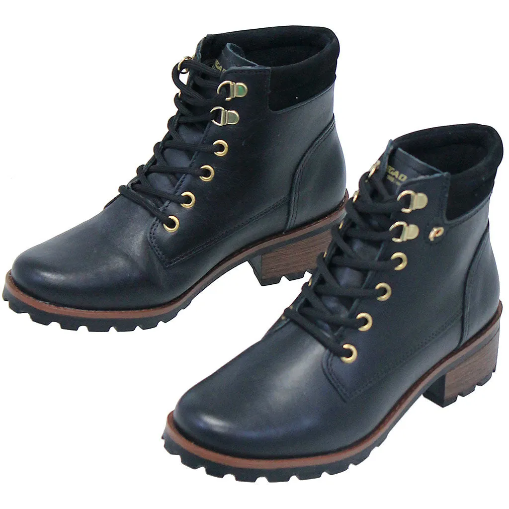 Women's Black Lace-Up 1 Ankle Boot #BL140120LK ()