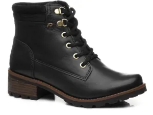 Women's Black Lace-Up 1 Ankle Boot #BL140120LK ()