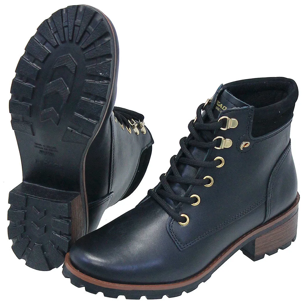 Women's Black Lace-Up 1 Ankle Boot #BL140120LK ()