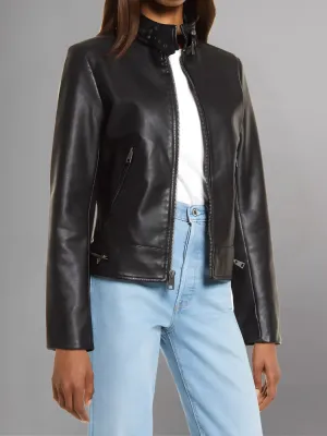 Womens Black leather Jacket