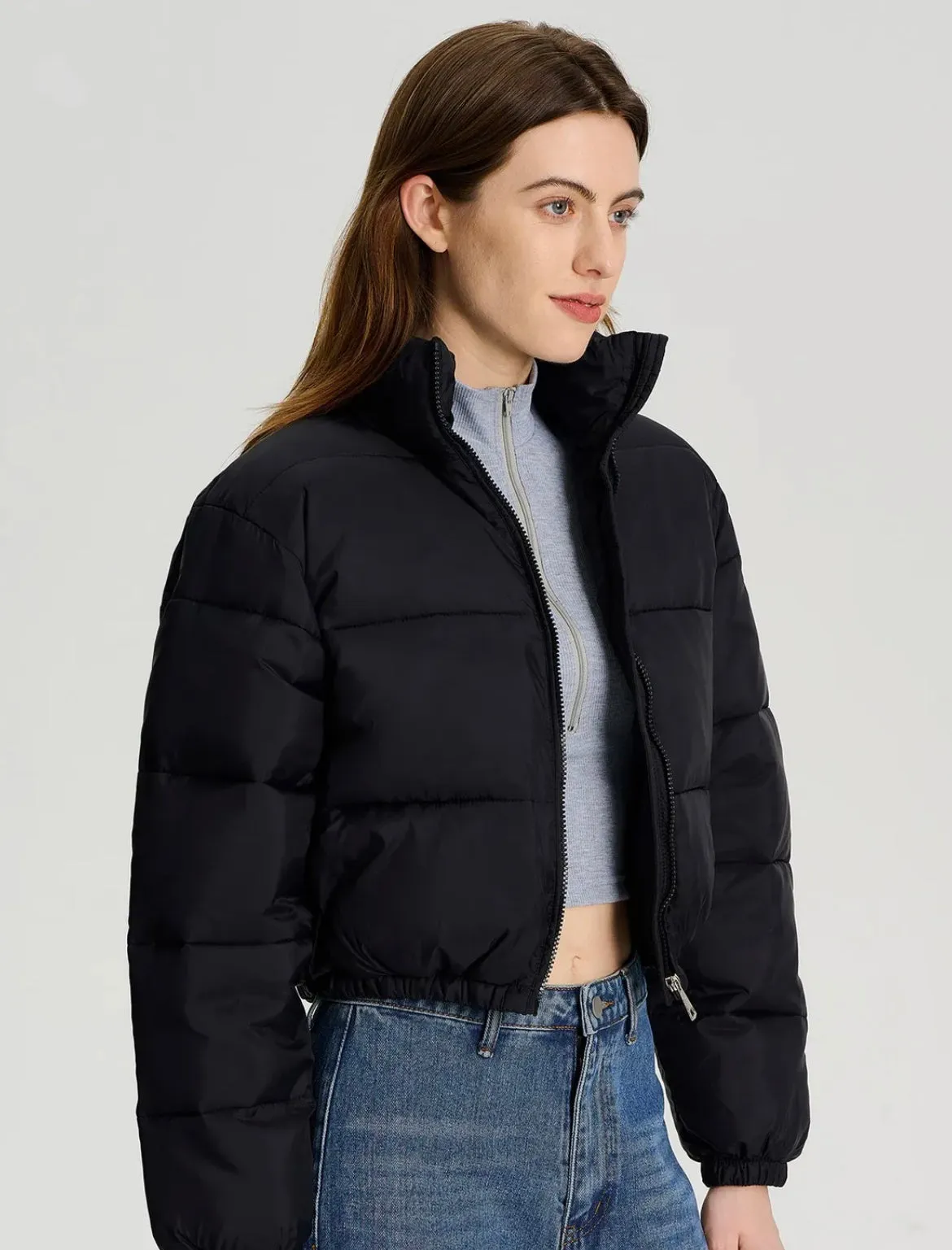 WOMEN'S BLACK PUFFER JACKET