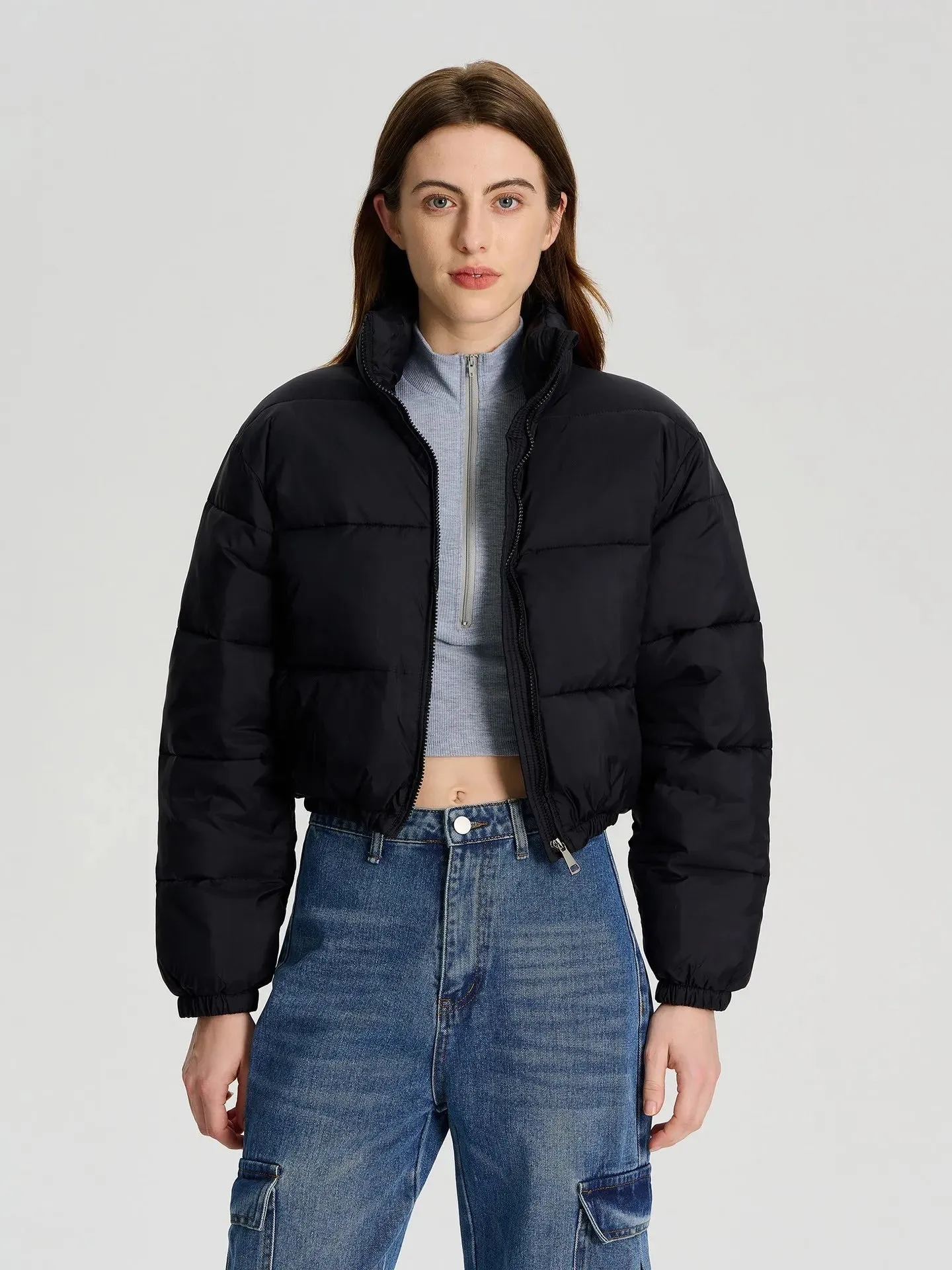 WOMEN'S BLACK PUFFER JACKET