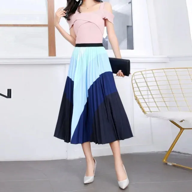 Women's Cartoon Printed Pleated Skirt