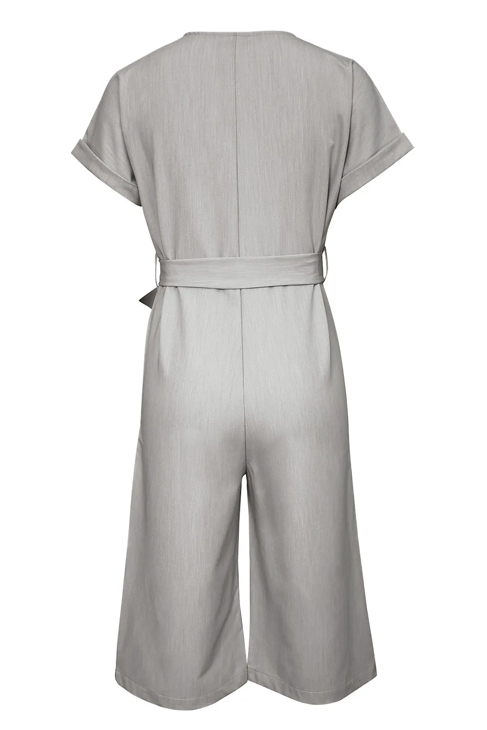 Women's Casual Long Pants Romper V Neck Pocketed Jumpsuit