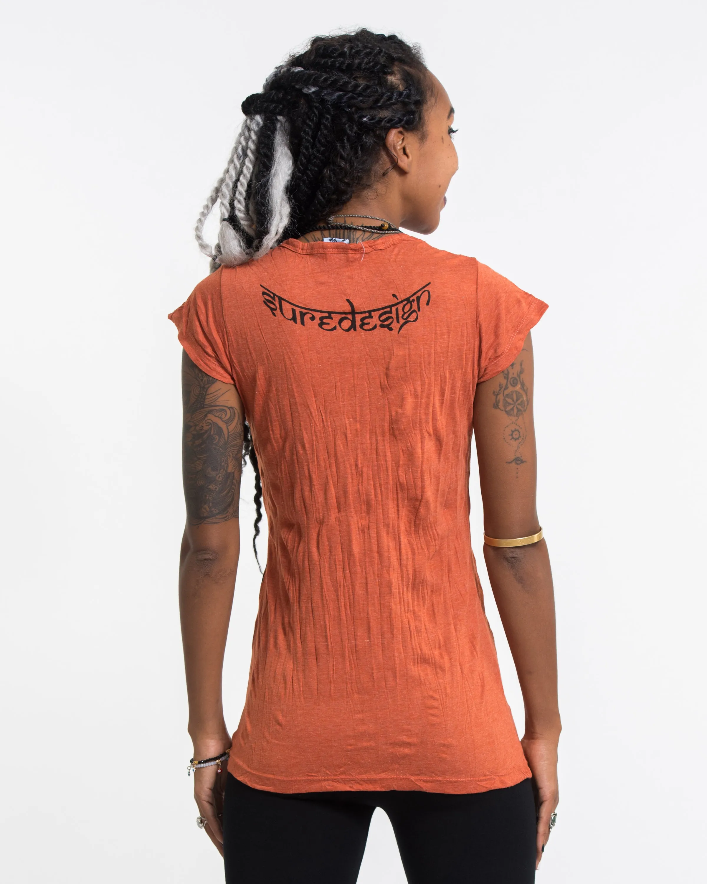 Womens Chakra Fractal T-Shirt in Orange