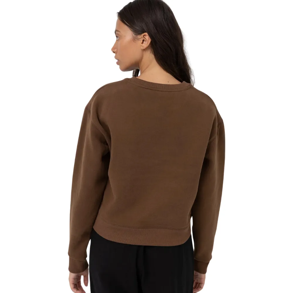 Womens Classic Crew Fleece Chocolate