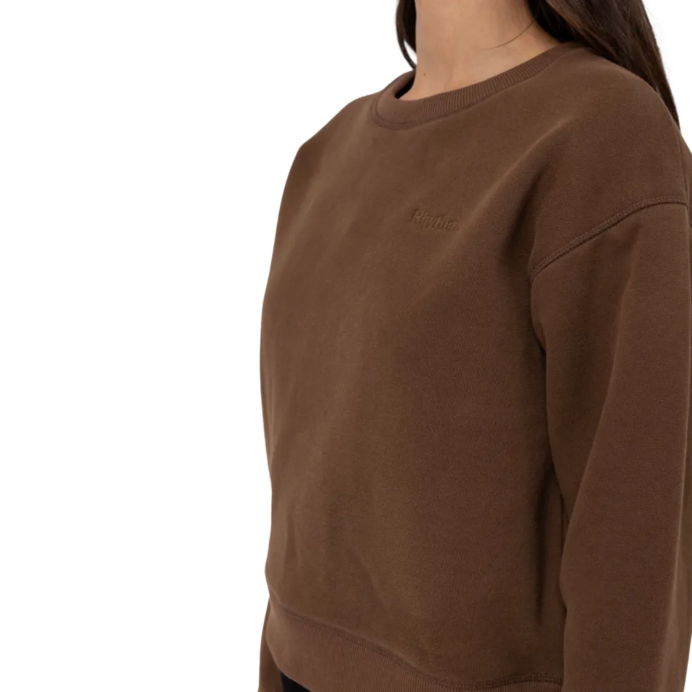 Womens Classic Crew Fleece Chocolate