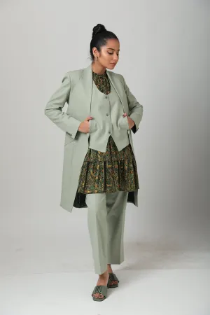 Women's Classic Sage Green Three Piece Suit