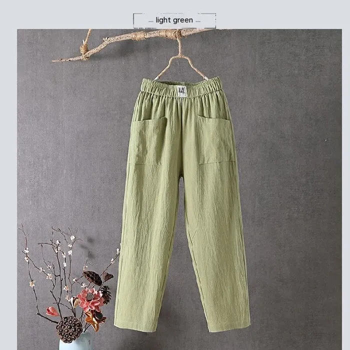 Women's Cotton And Linen Casual Pants