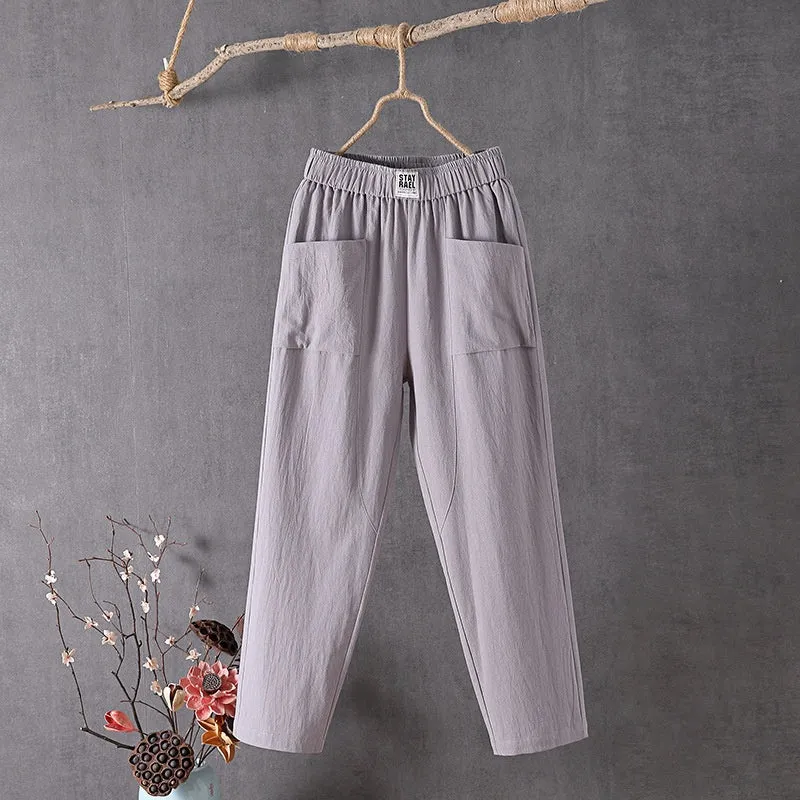 Women's Cotton And Linen Casual Pants