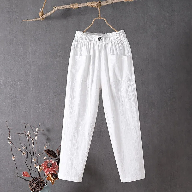 Women's Cotton And Linen Casual Pants