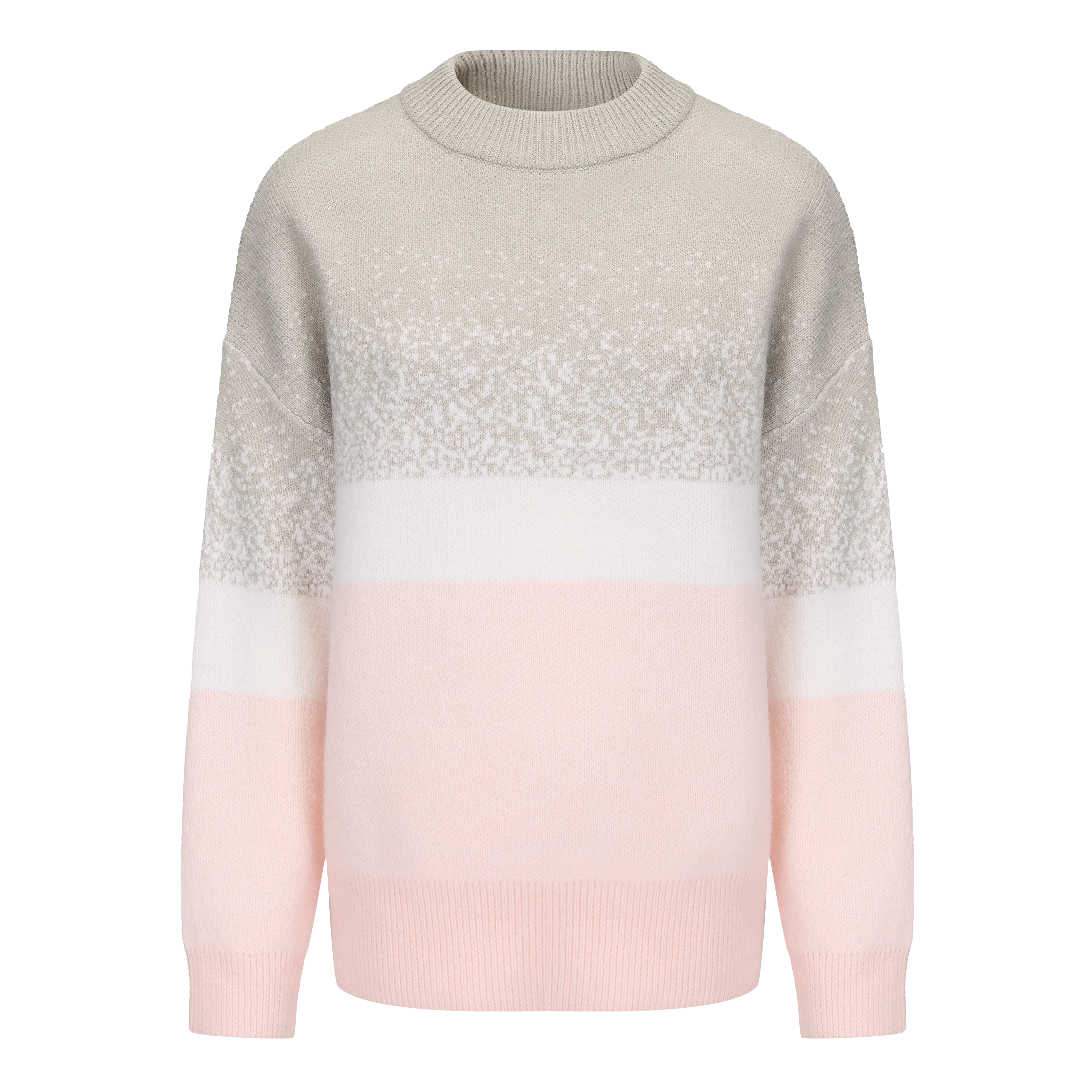 Women's Crew Neck Gradient Knitted Sweater