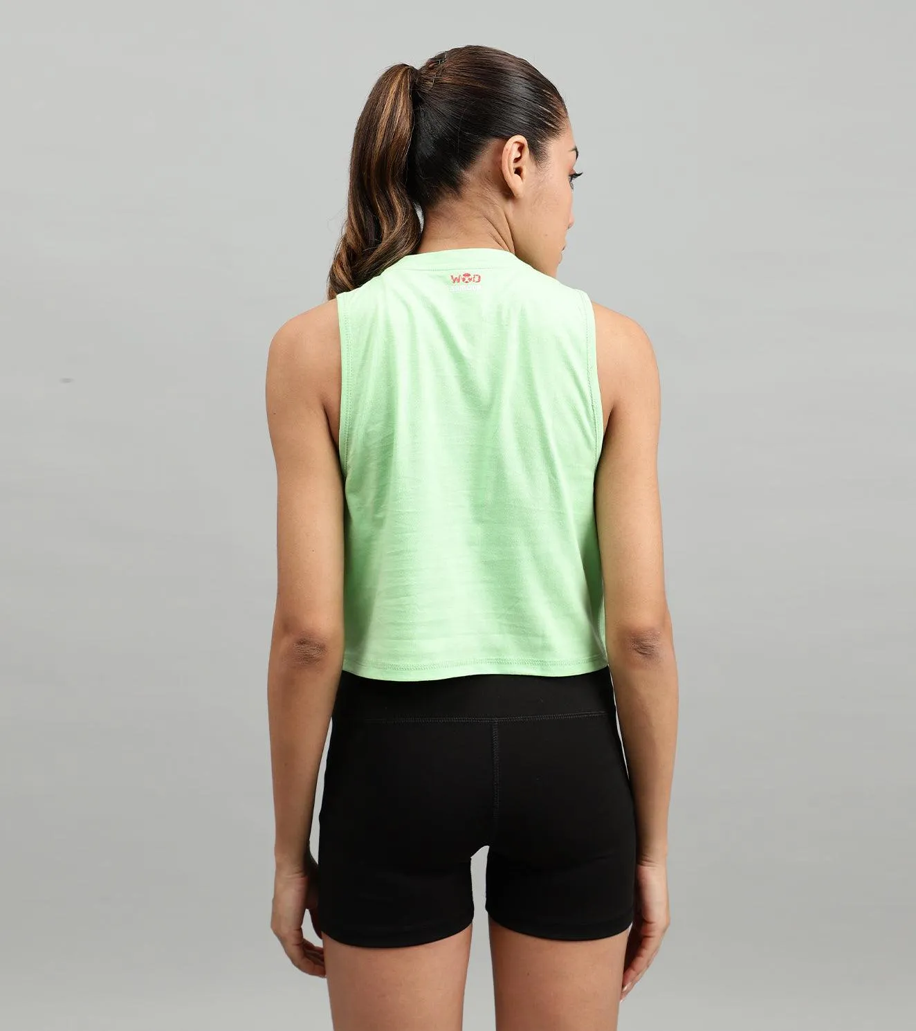 Women's crop muscle tank top Light green