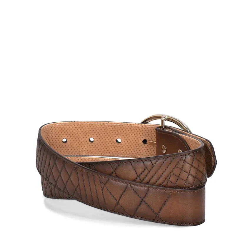 Women's Cuadra Belt Brown Embroidered