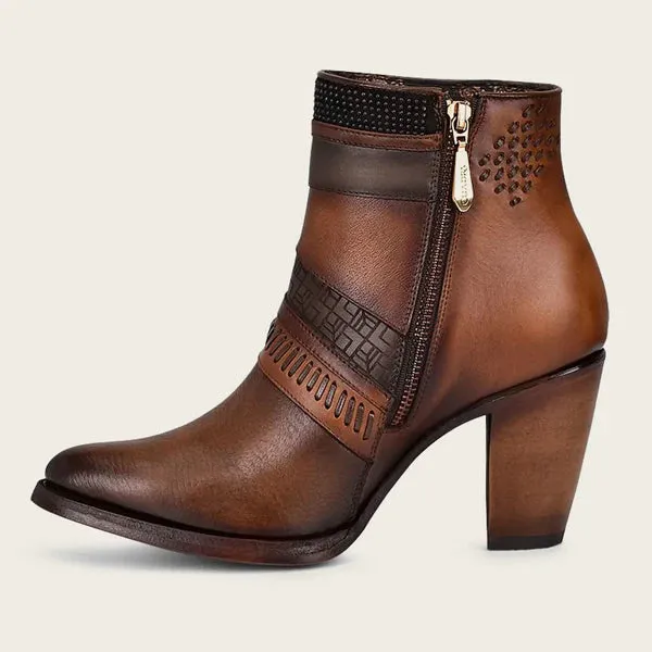 Women's Cuadra Honey Laser & Woven Round Toe Boot