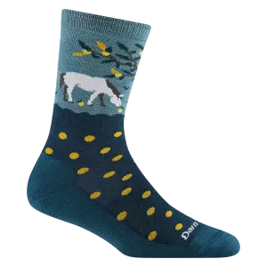 Women's Darn Tough Wild Life Crew Lightweight Lifestyle Sock Color: Dark Teal