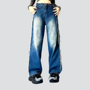 Women's distressed-side-seams jeans