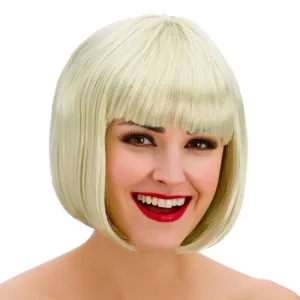 Womens Diva Short Blonde Wig With Fringe Halloween Accessory