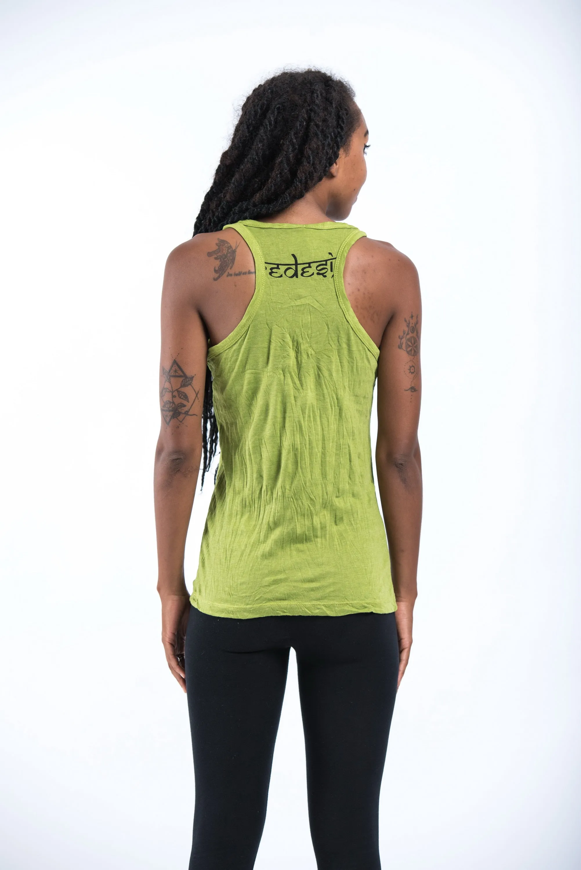 Womens Dreamcatcher Tank Top in Lime