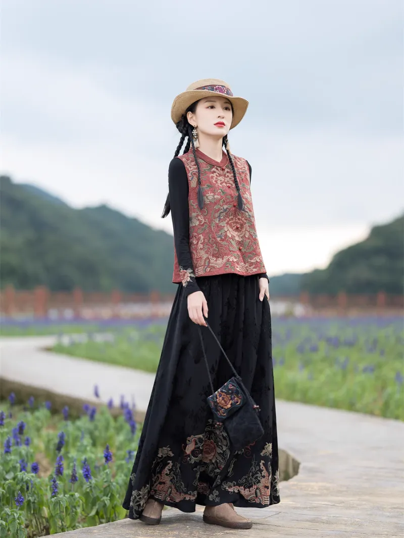 Women's Elegant Plants and Flowers Pattern Jacket