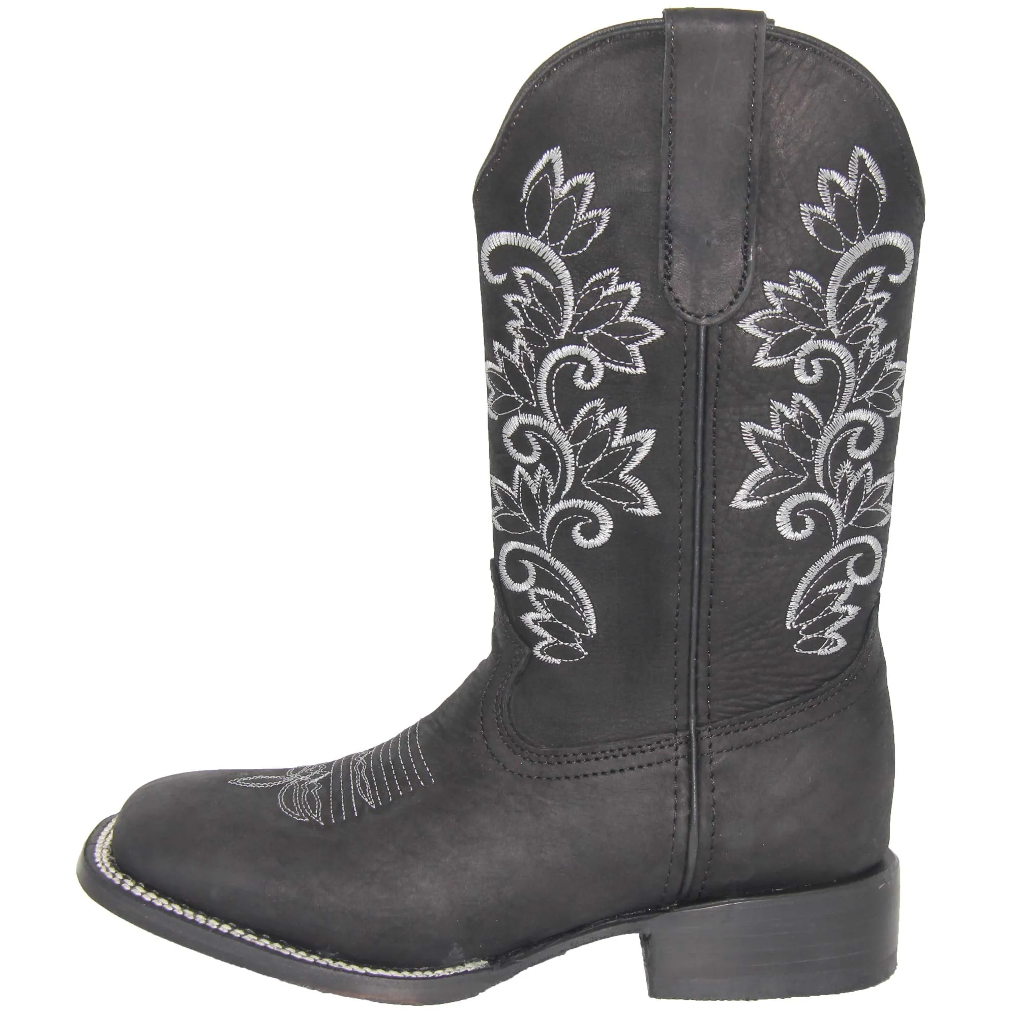 Womens Embroidered Leather Cowgirl Cowboy Square Toe Western Boots