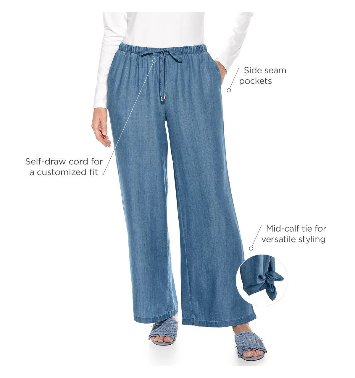 Women's Enclave Wide Leg Pants  |  Light Indigo Chambray