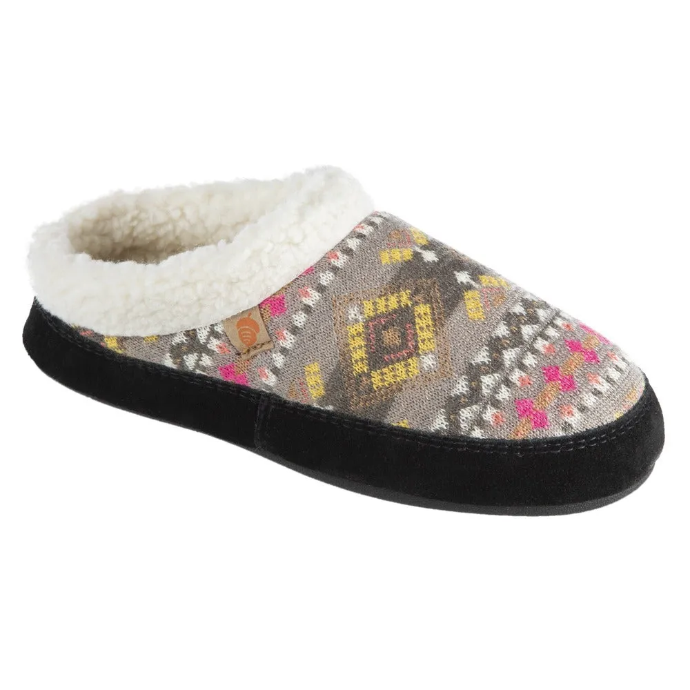 Women's Fairisle Clog Slipper with Indoor/Outdoor Sole