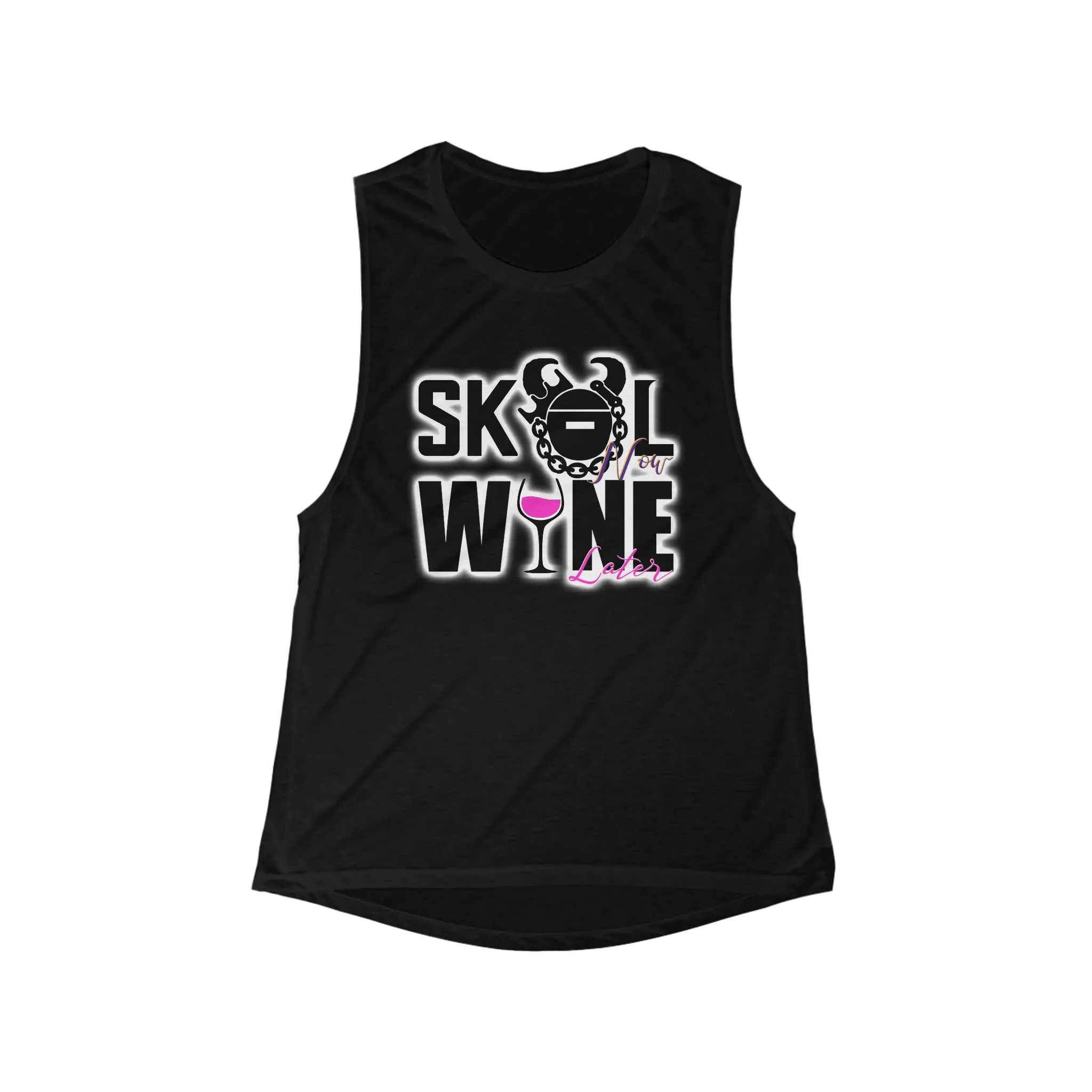 Women's Flowy Scoop Muscle Tank - WINE later