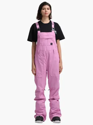 Women's  Gangster Style Pink Snowboard Ski Bibs Pants