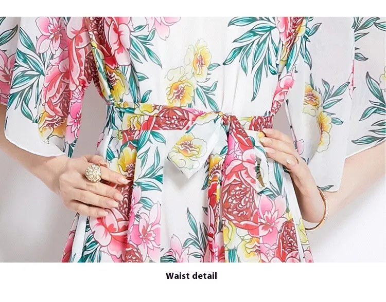 Women's Gentle Flower Print Elegant Dress