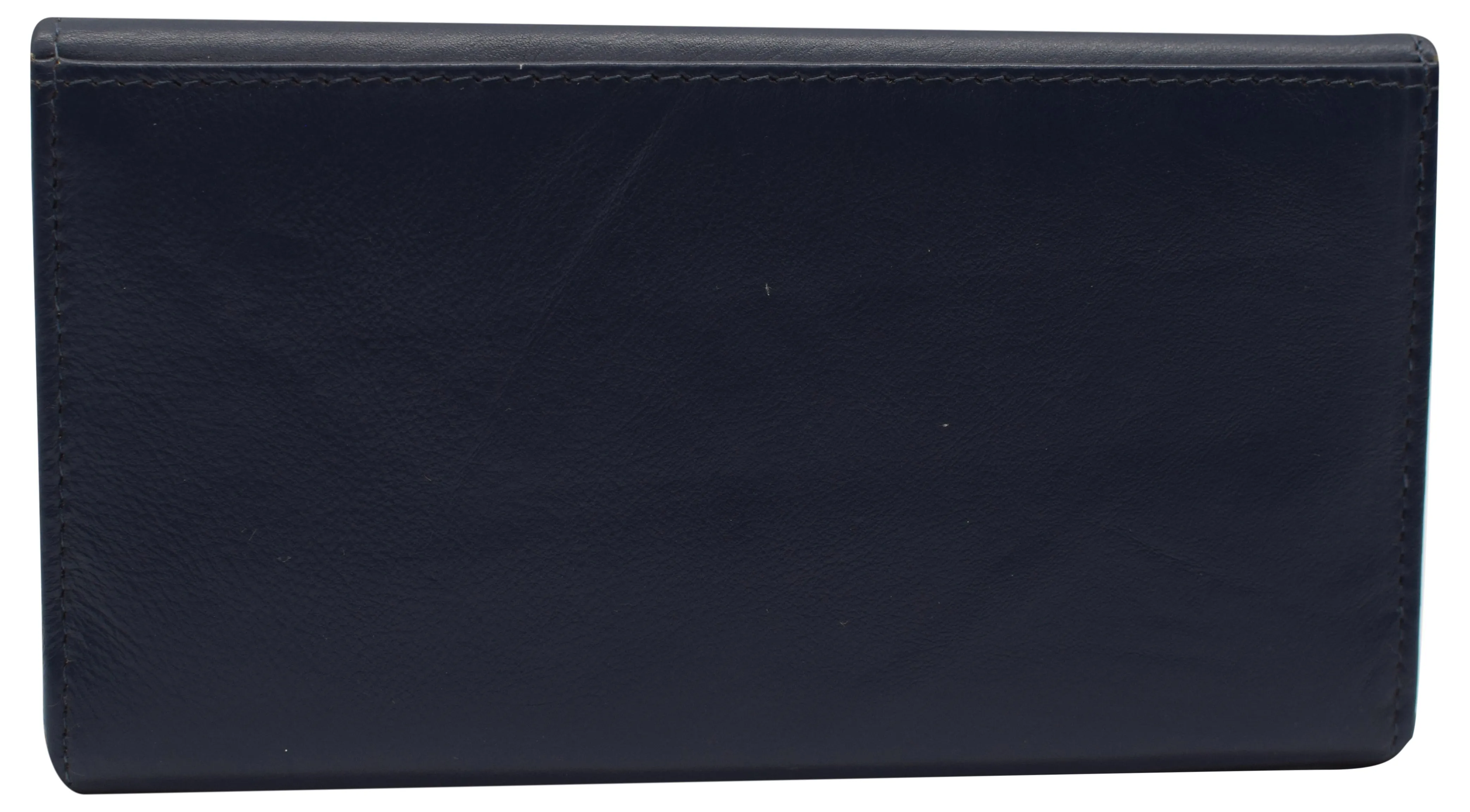 Women's Genuine Leather RFID Trifold Checkbook Slim Wallet for Ladies