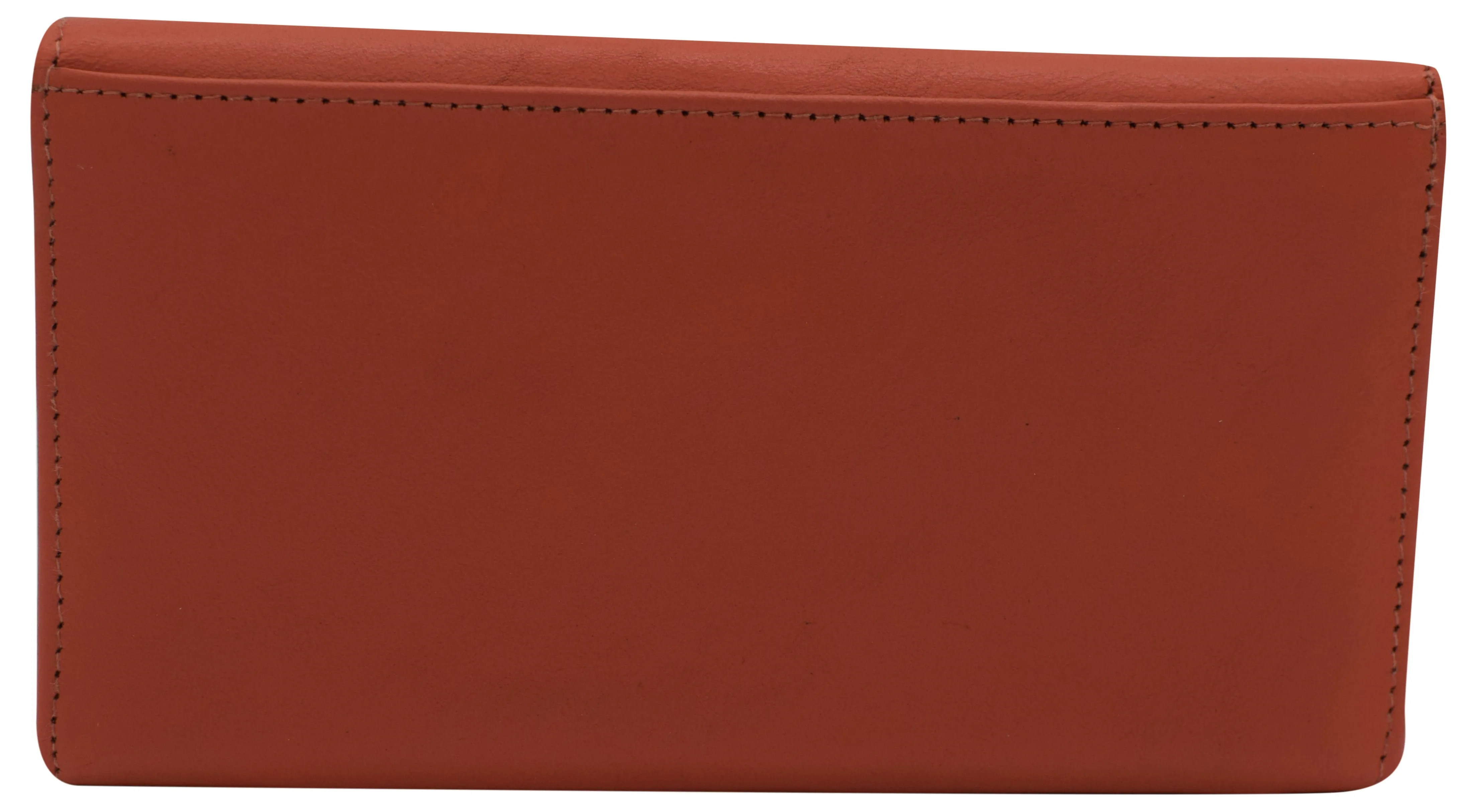 Women's Genuine Leather RFID Trifold Checkbook Slim Wallet for Ladies