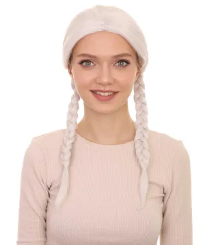 Womens Grandma Wig | White Traditional TV/Movie Party Ready Fancy Cosplay Halloween Wig | Premium Breathable Capless Cap