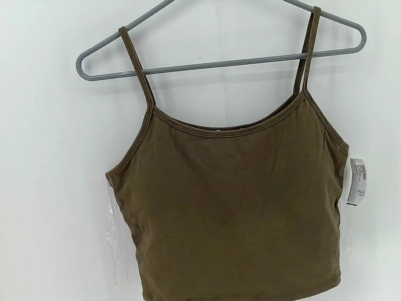 Women's Green Crop Top - Large Sleeveless Stretchy Strap