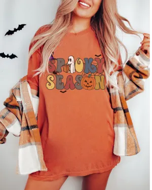 Women's Halloween Spooky Season Comfort Colors® Halloween T-Shirt, Women's Stay Spooky T-Shirt