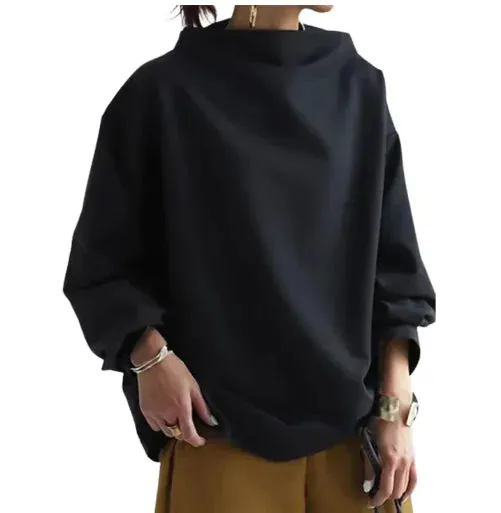 Women’s High-Neck Black Blouse