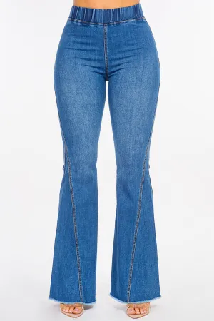 Women's High Rise Curvy Flare Jeans